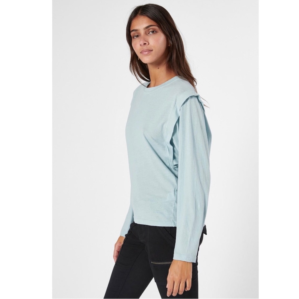 JOIE BLUE LONG SLEEVE COTTON JERSEY TOP - Picture 4 of 11